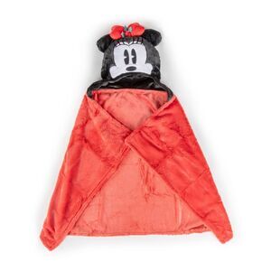 Open Box - Minnie Mouse -  Christmas Hooded Blanket Red